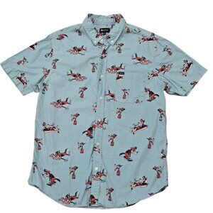 Matix Short Sleeve Button-Up Shirt With Cartoon Print Size L